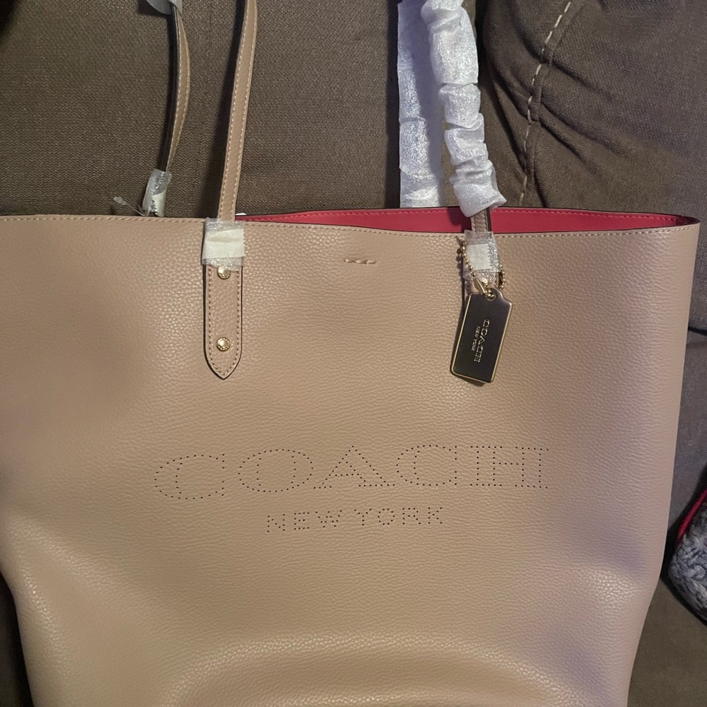 Taupe Coach Tote